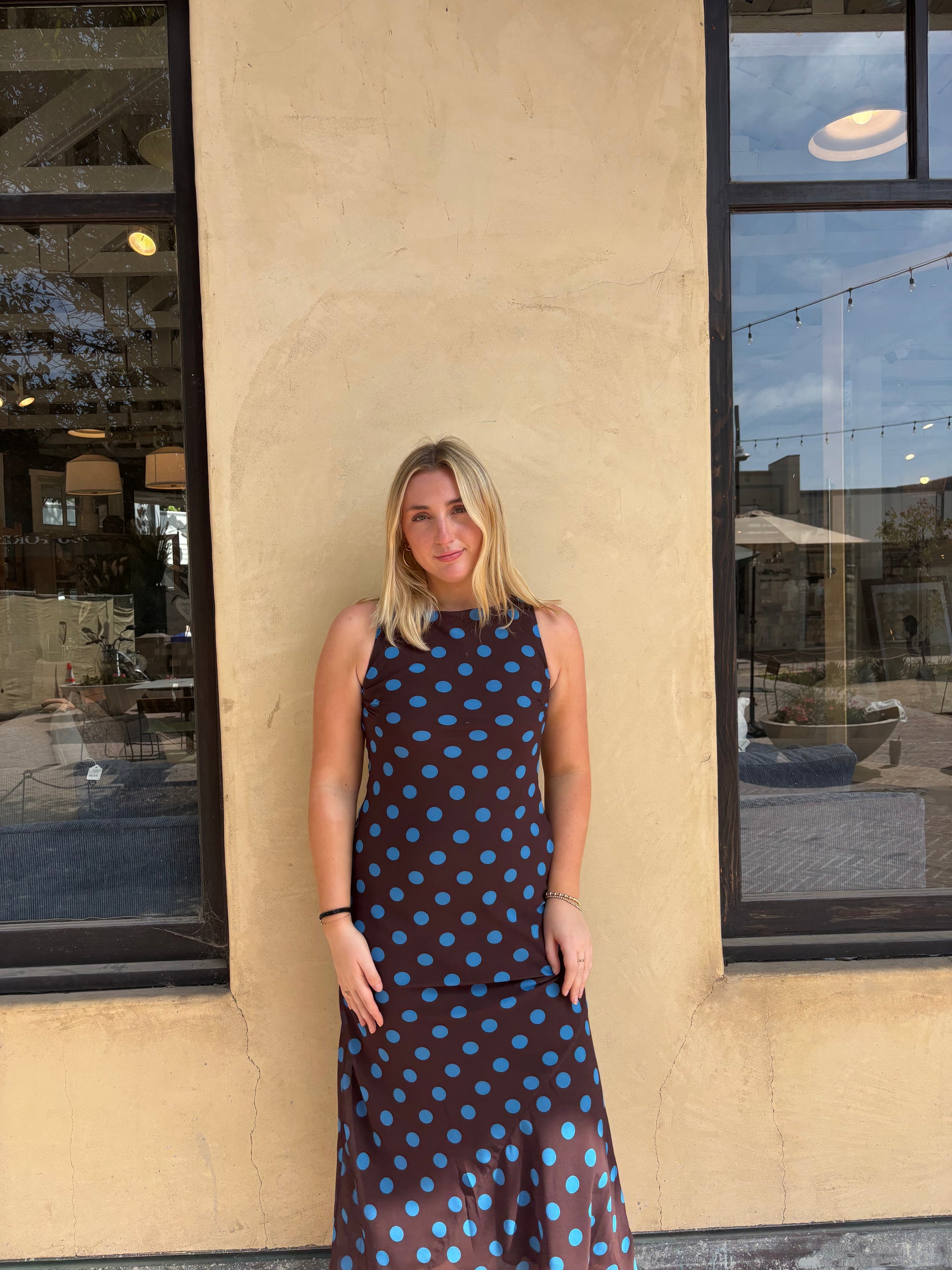Skye Maxi Dress - Brown/Blue