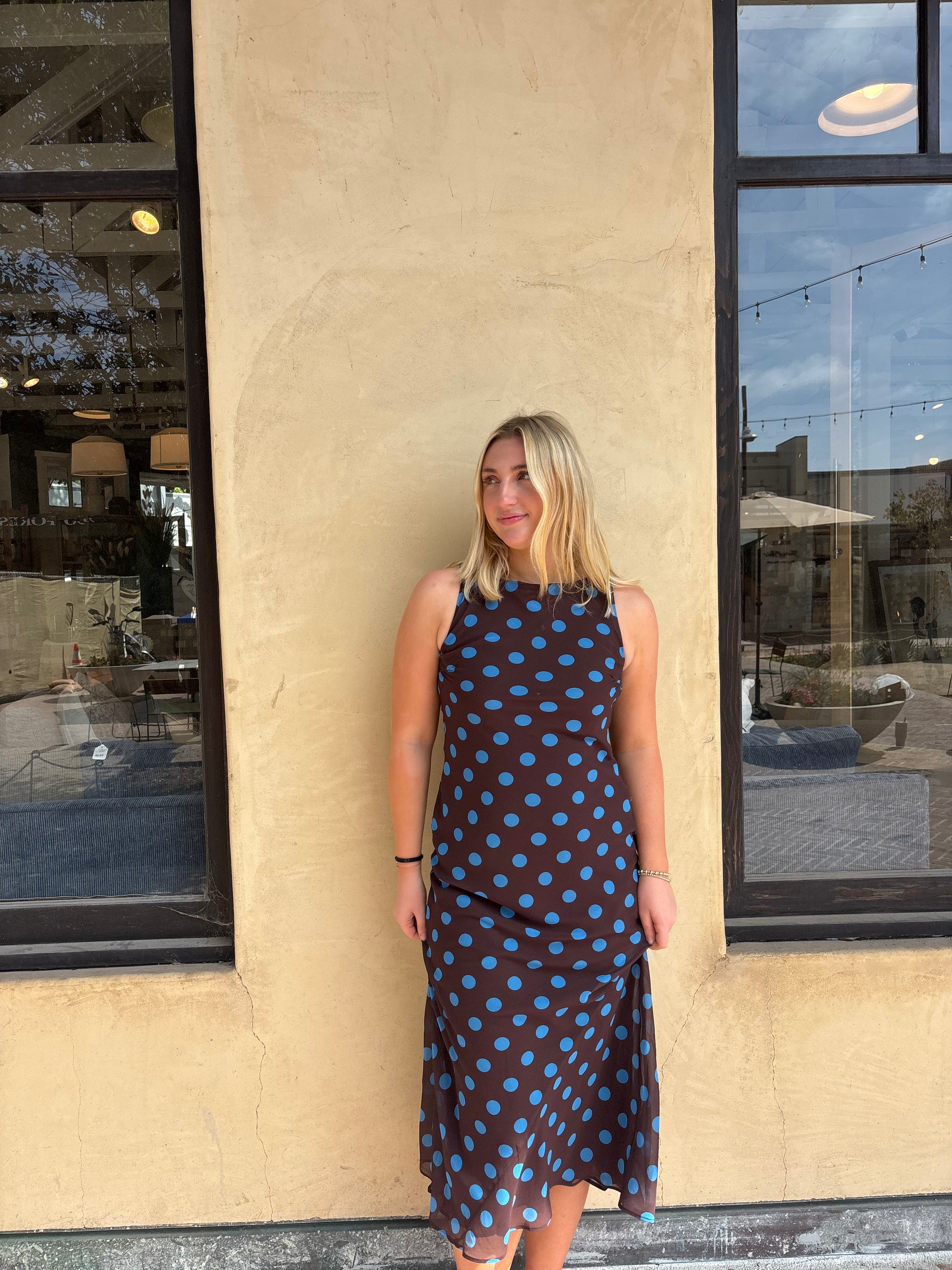 Skye Maxi Dress - Brown/Blue