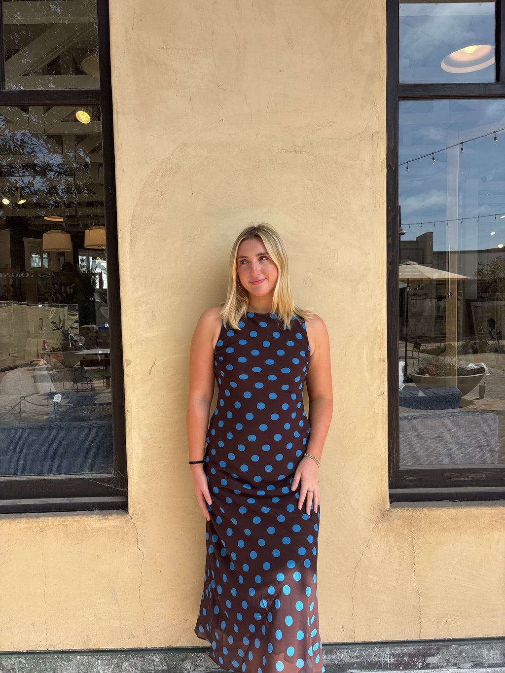 Skye Maxi Dress - Brown/Blue