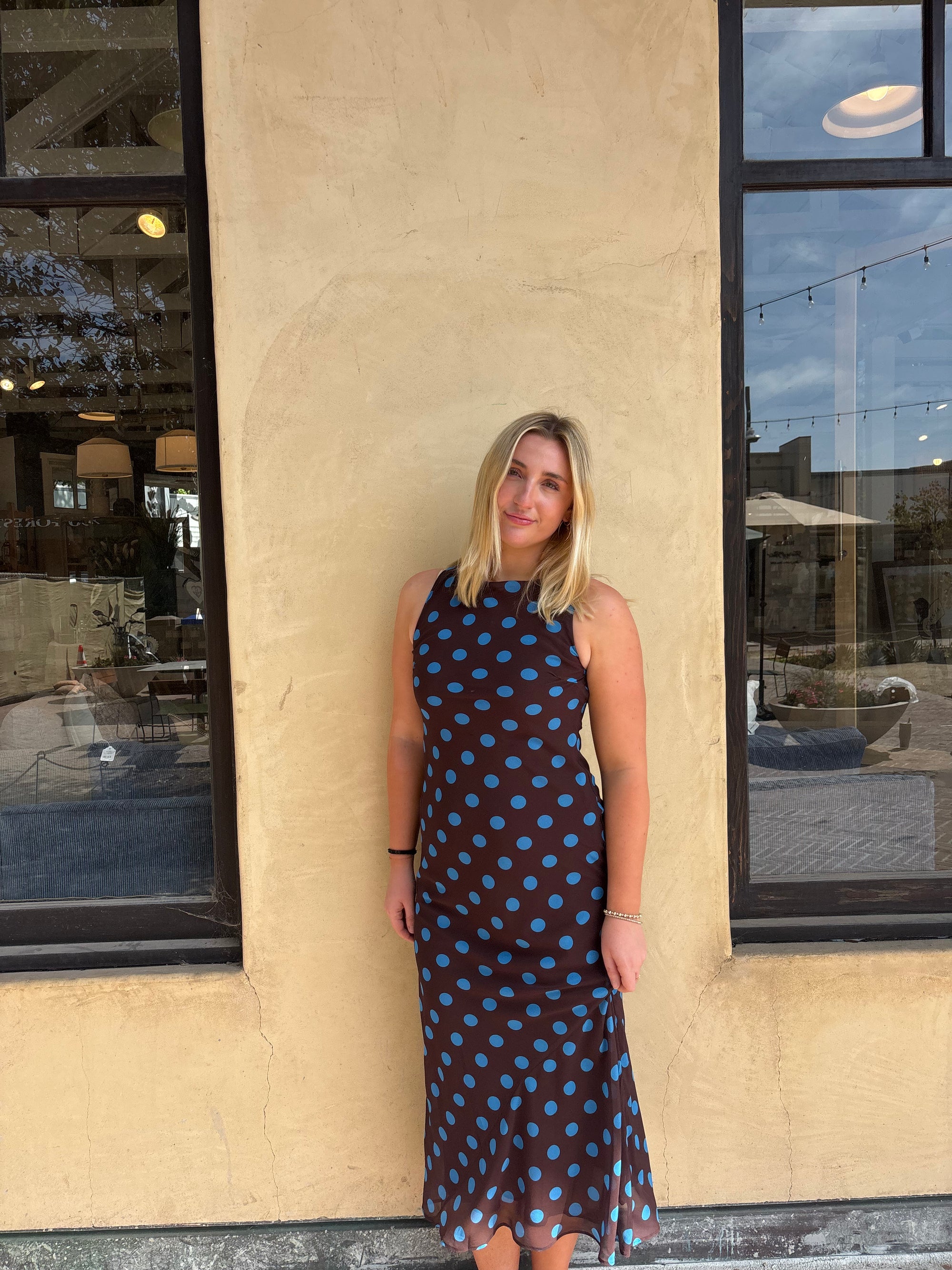 Skye Maxi Dress - Brown/Blue