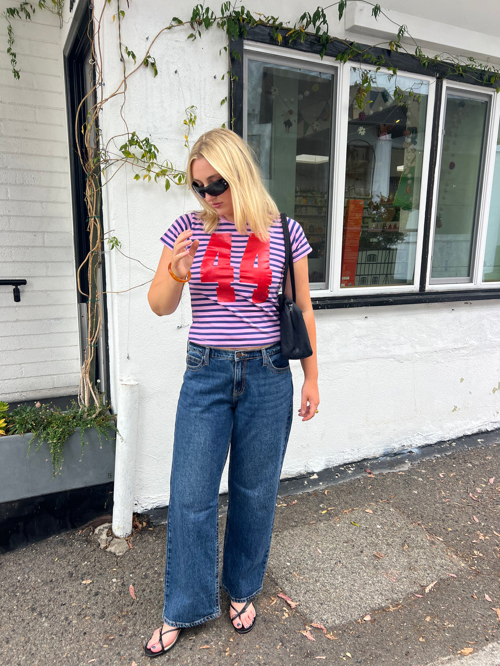 Thread Detail Classic Straight Jeans - Dark Denim
