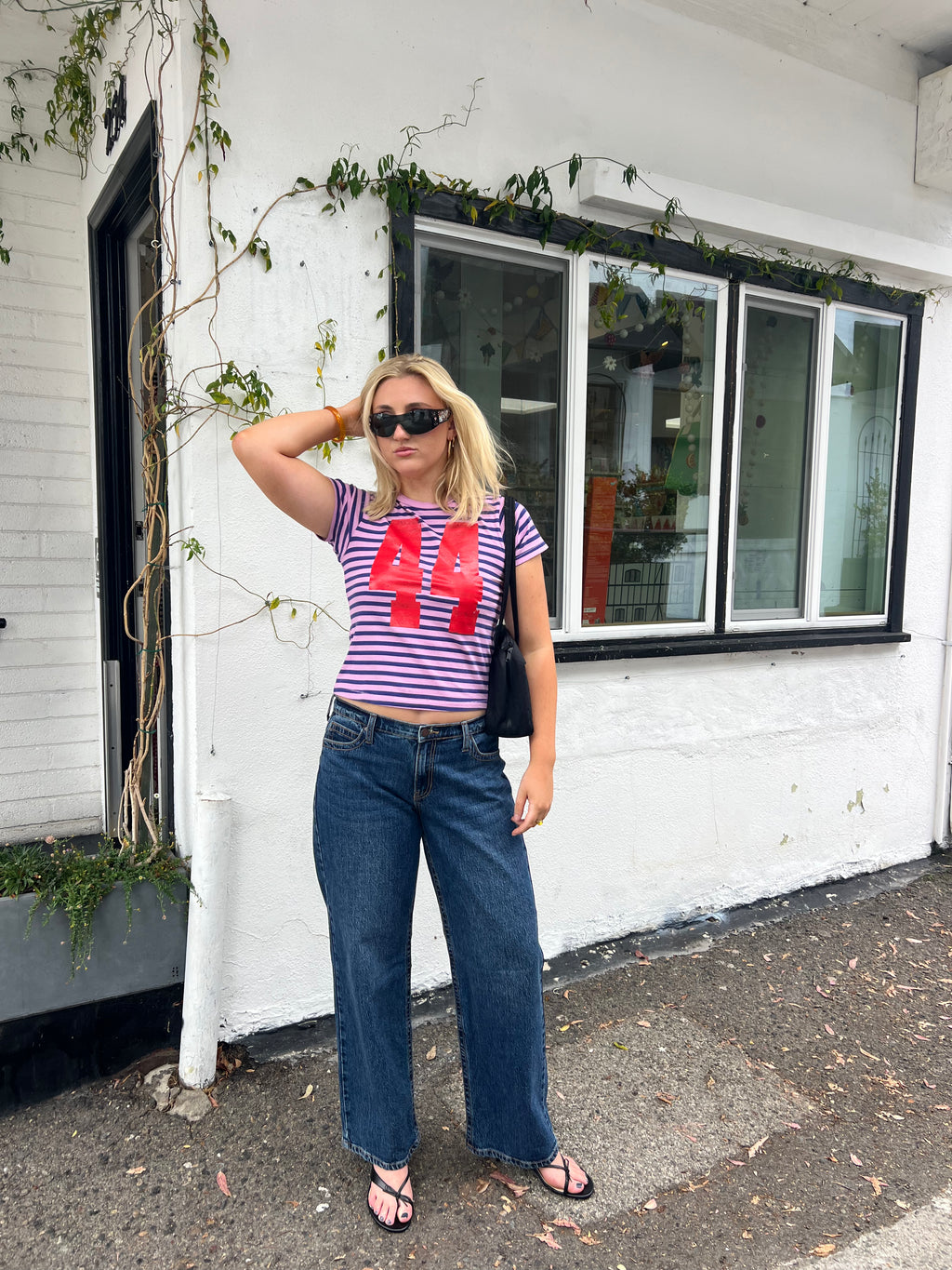 Thread Detail Classic Straight Jeans - Dark Denim