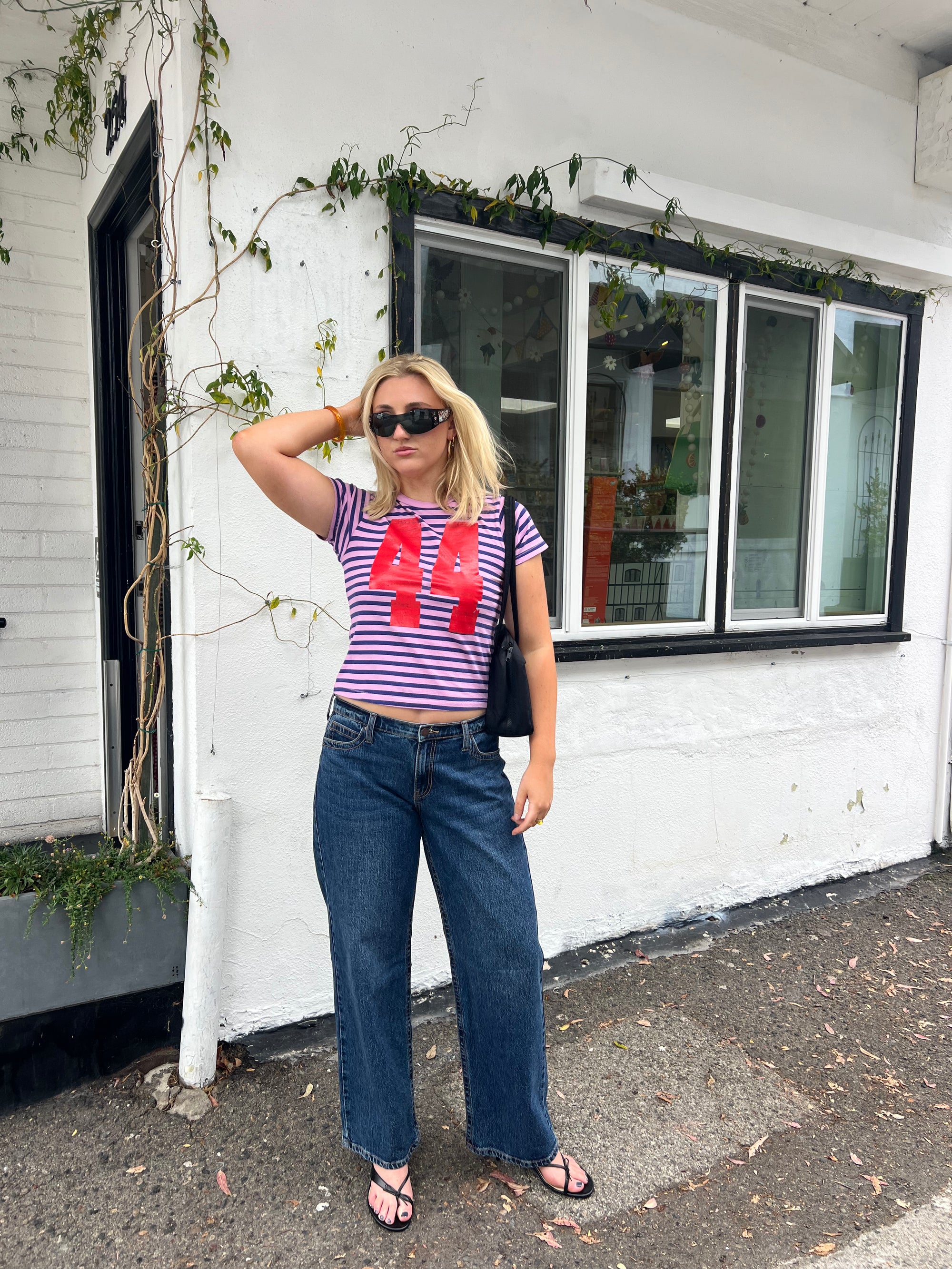 Thread Detail Classic Straight Jeans - Dark Denim