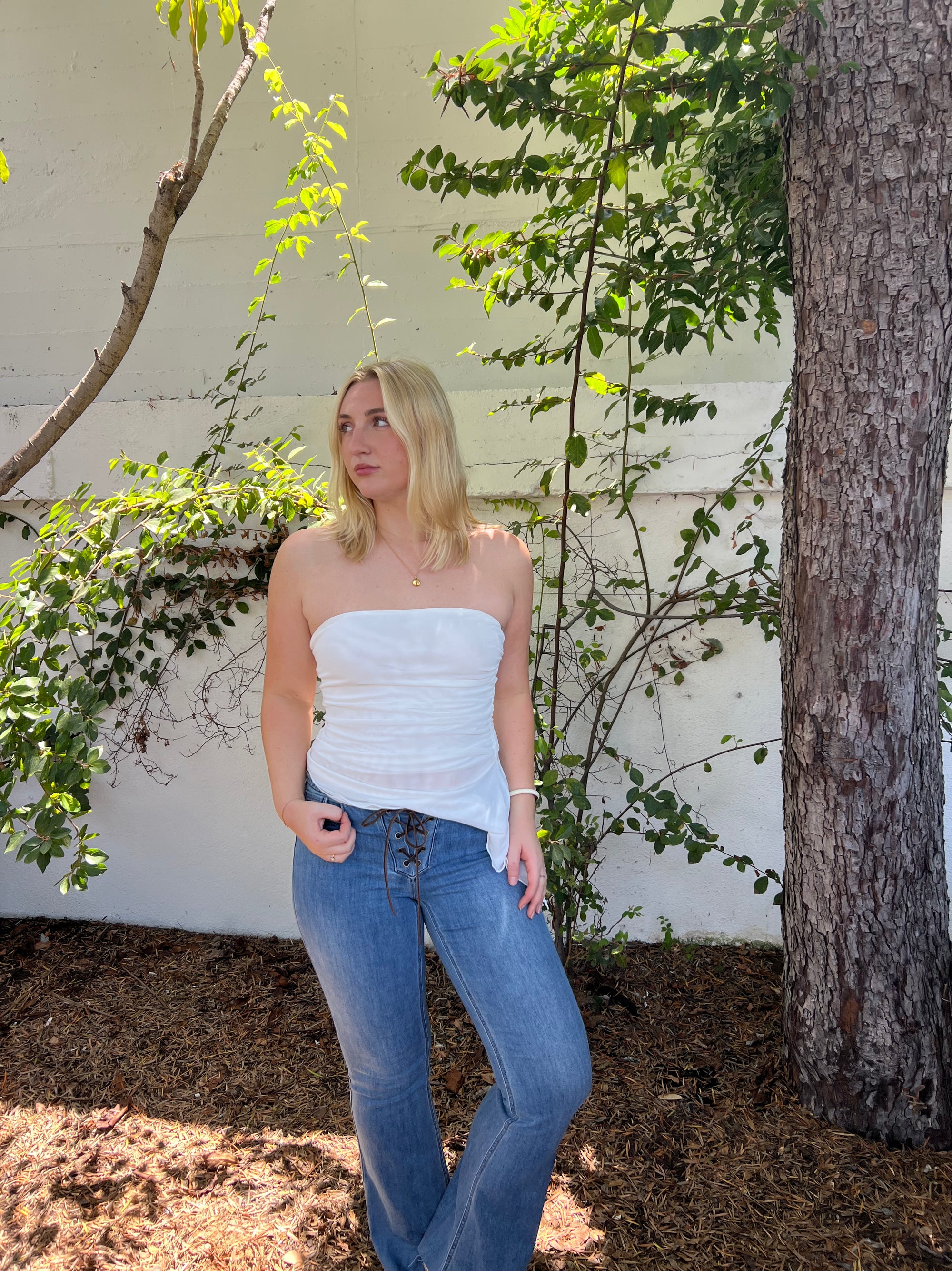 Front Tie Boho Flare Jeans