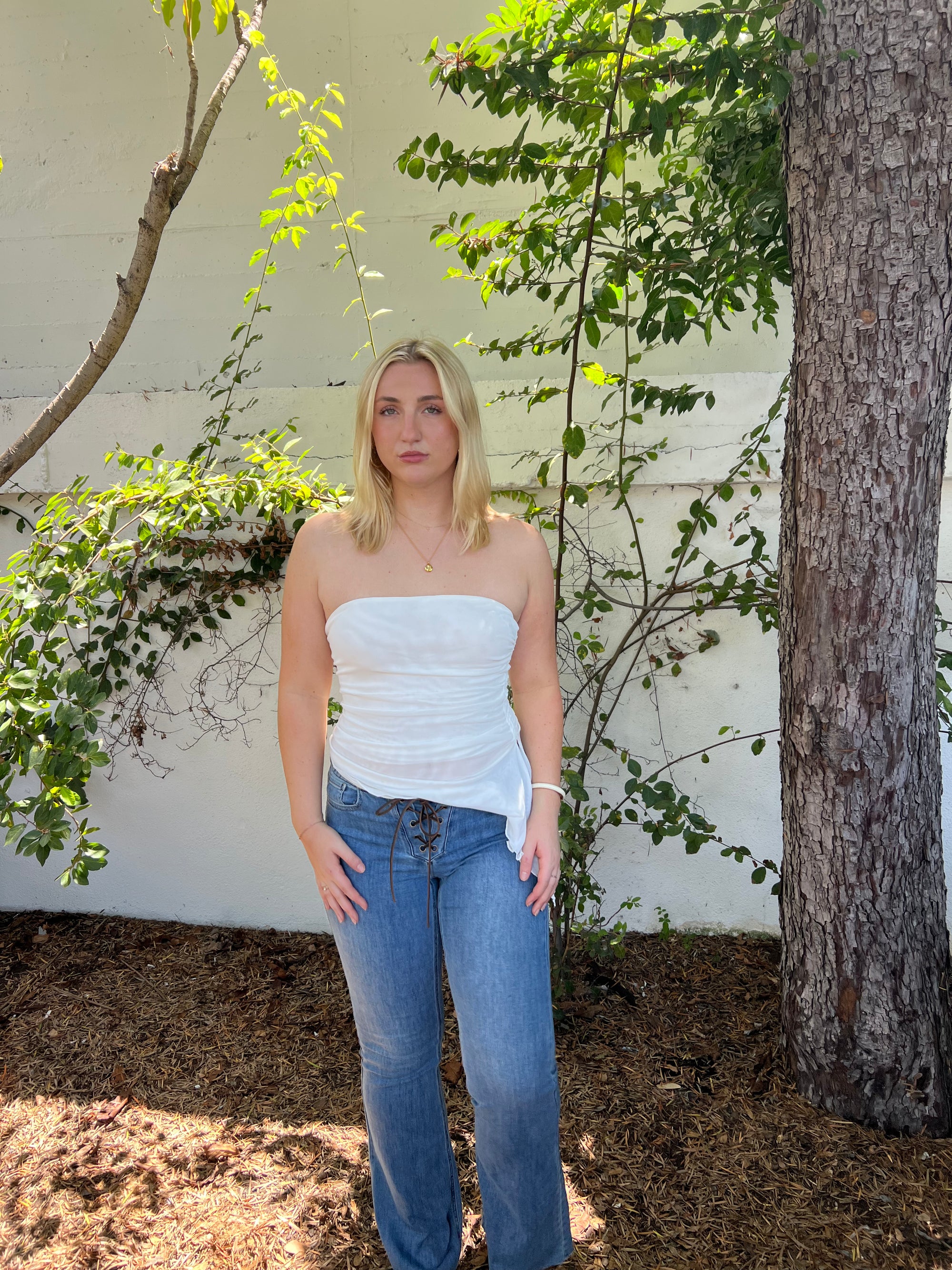 Air Strapless Top - White
