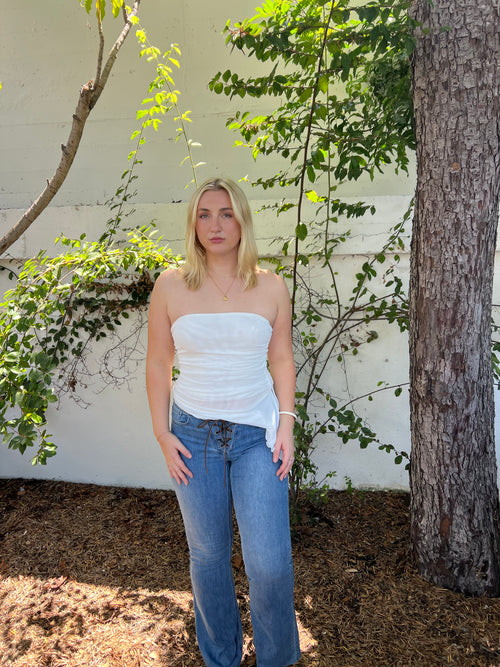Air Strapless Top - White