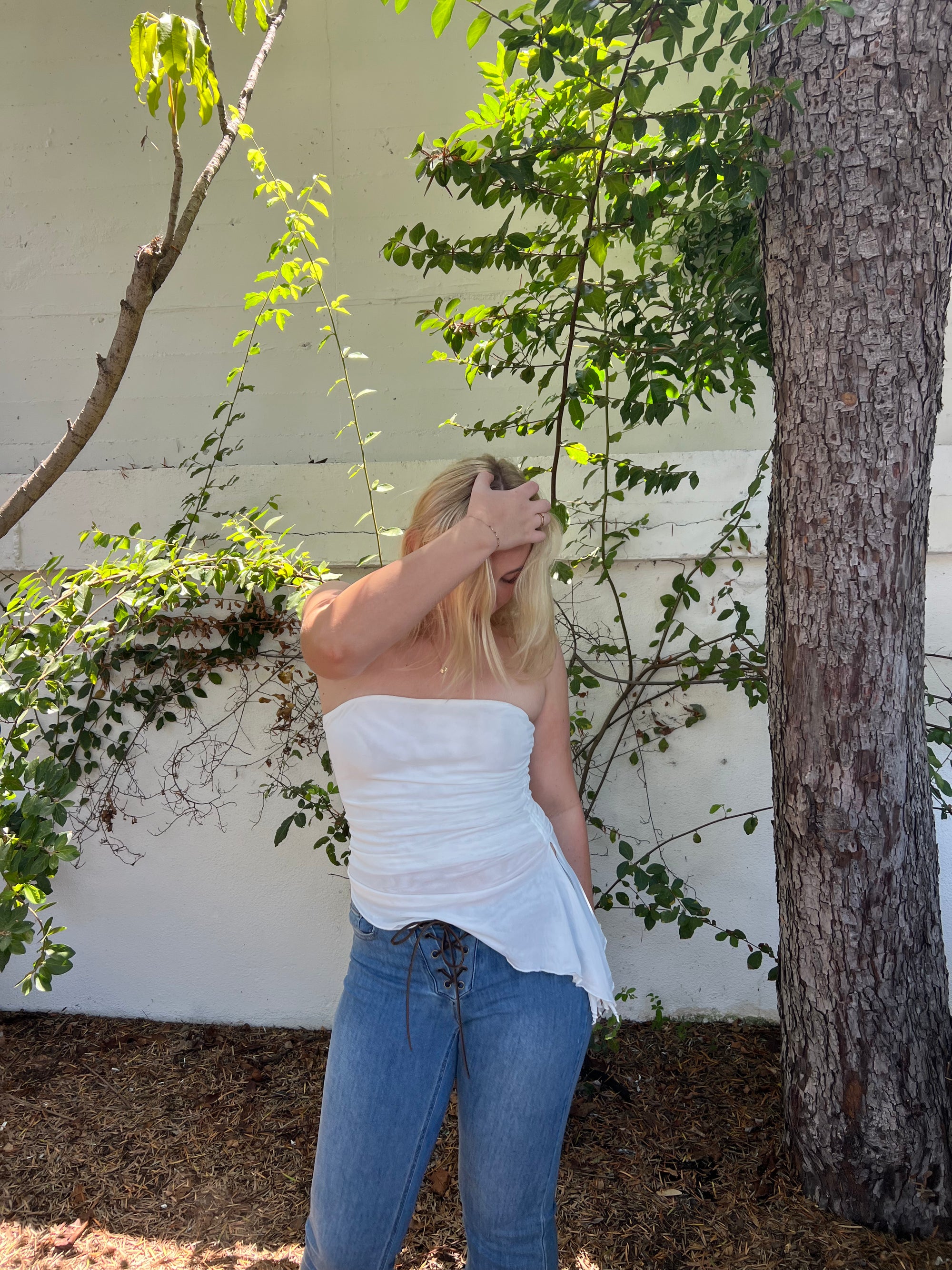 Air Strapless Top - White