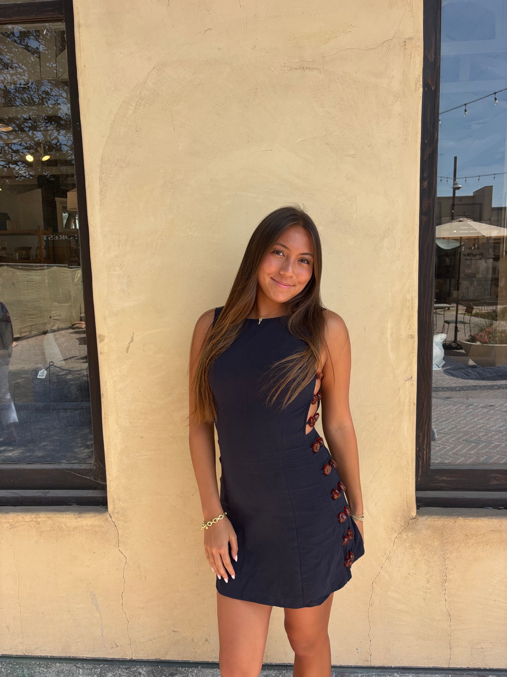 Victoria Beaded Dress - Navy