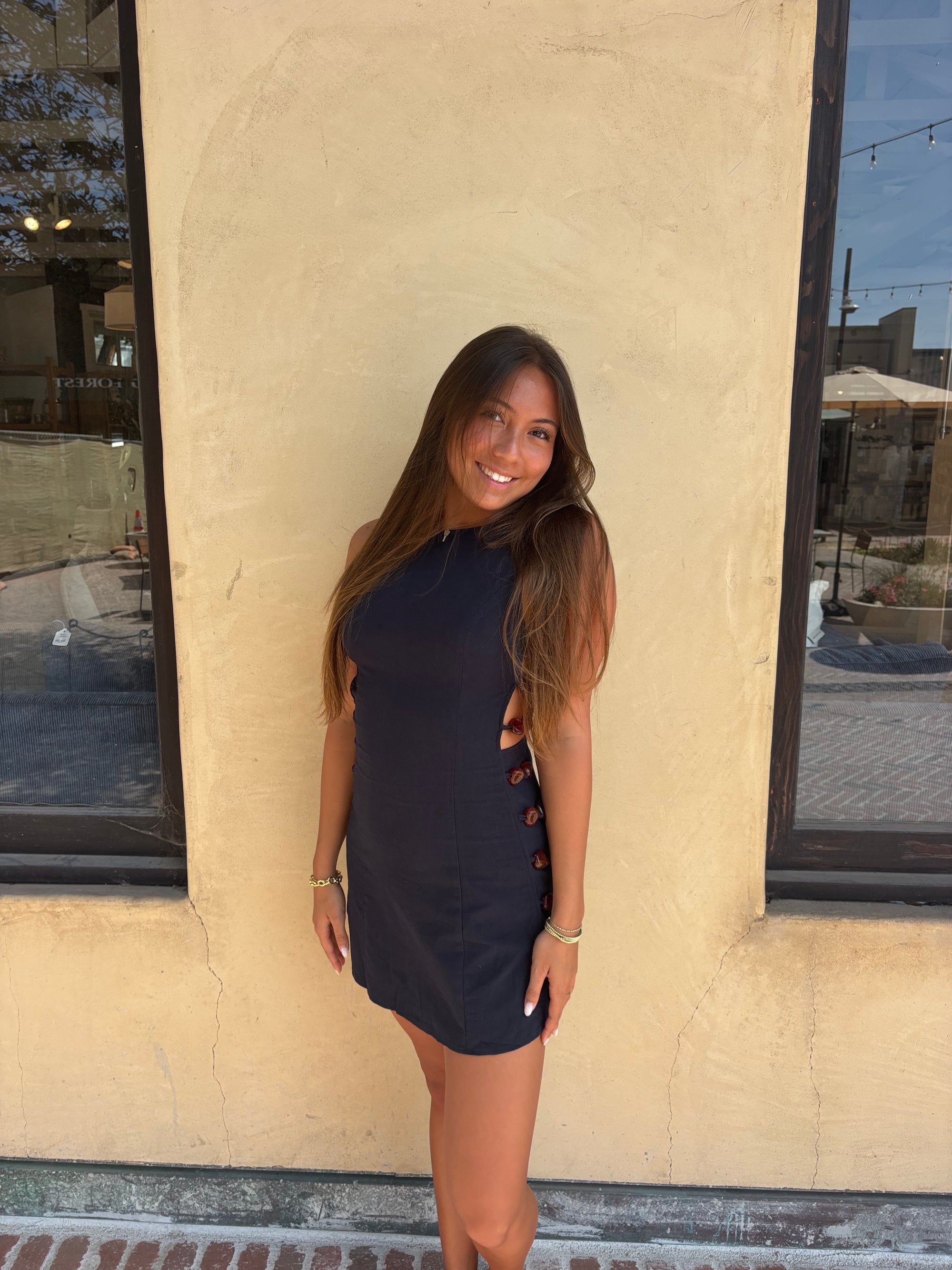 Victoria Beaded Dress - Navy