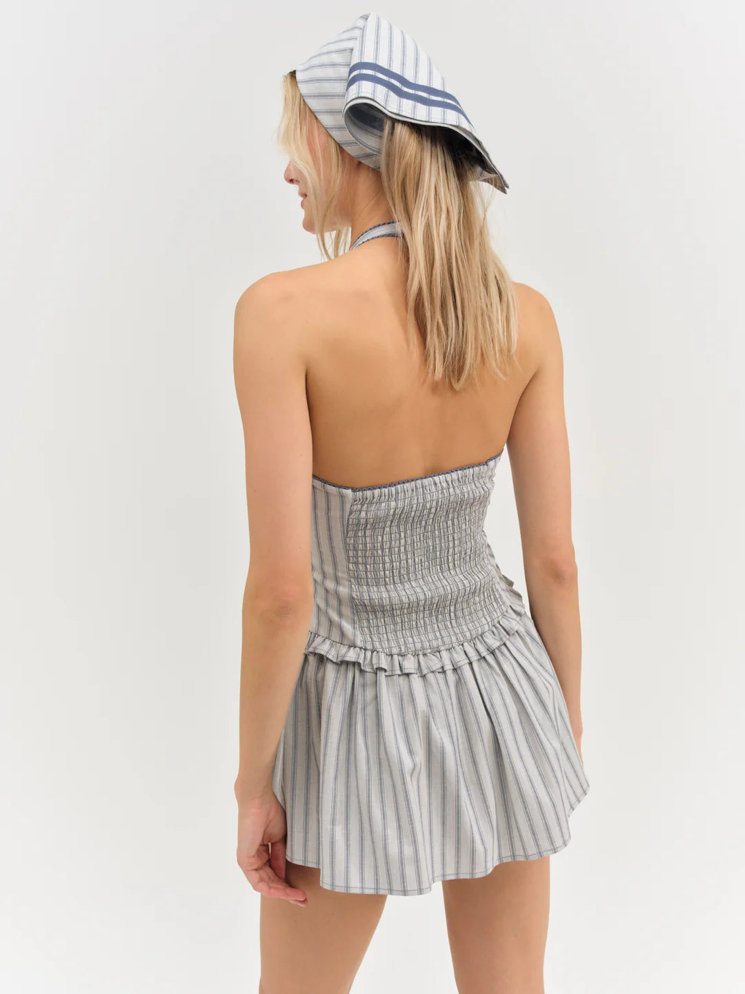 Janice Halter Mini Dress - Blue