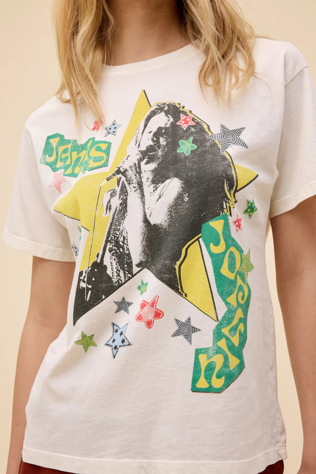 Janis Joplin Scrapbook Art Boyfriend Tee