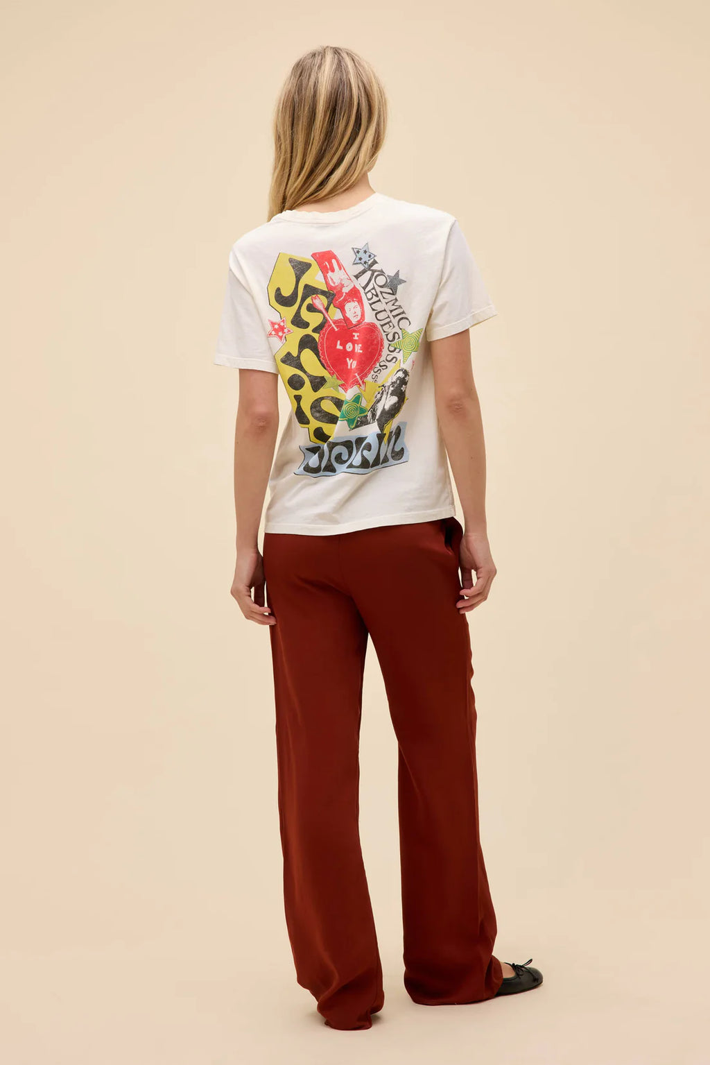 Janis Joplin Scrapbook Art Boyfriend Tee