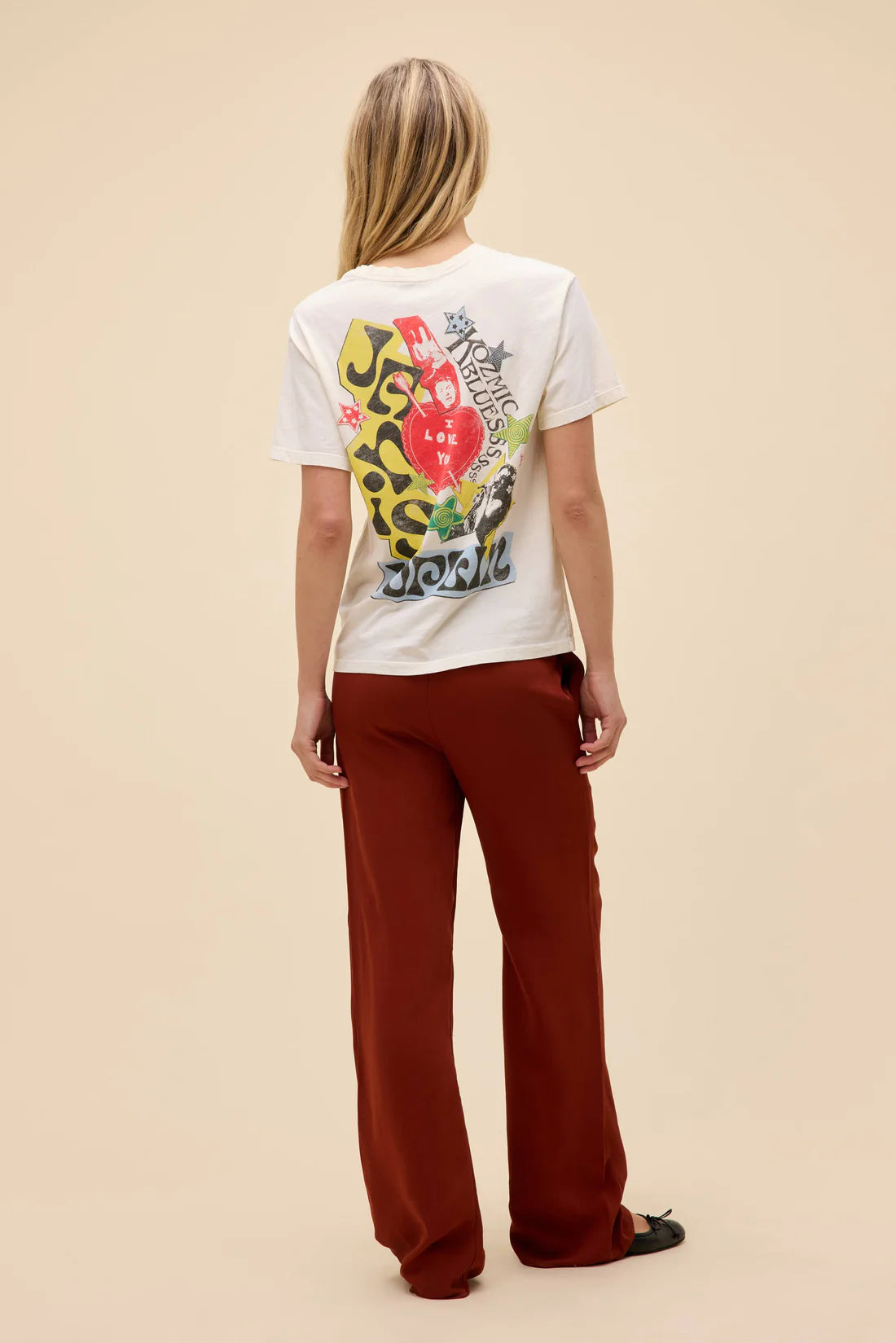Janis Joplin Scrapbook Art Boyfriend Tee