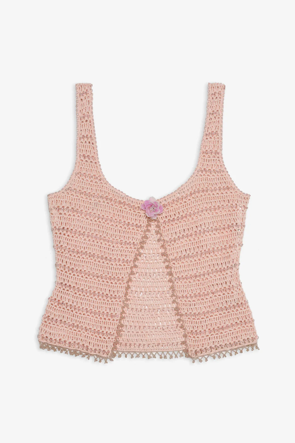 Lulu Beaded Tank - Pink