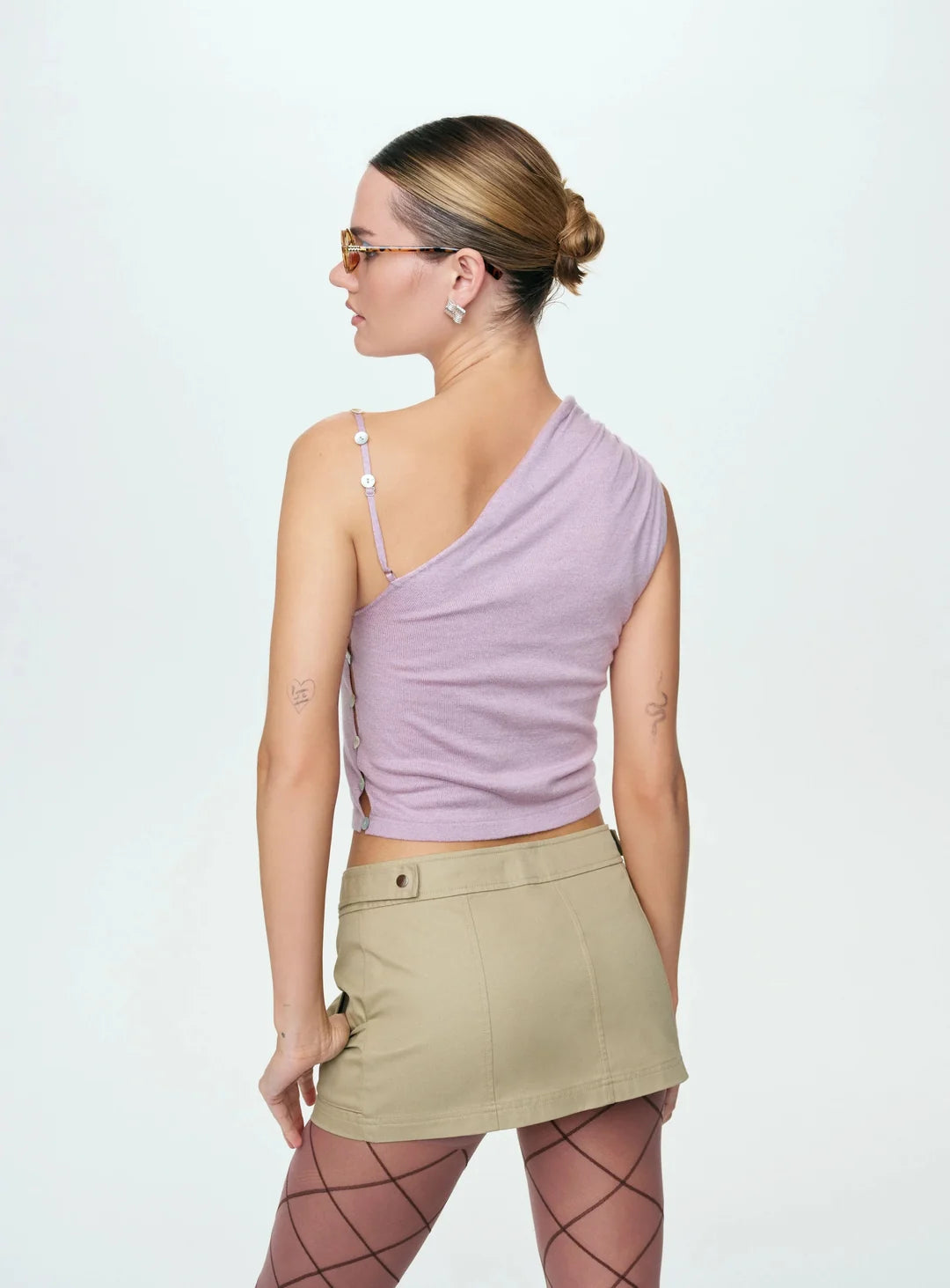 Sammy Button Tank Top - Purple