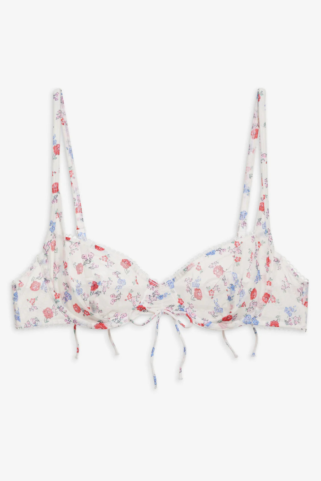 Lottie Underwire Bra - White + Red