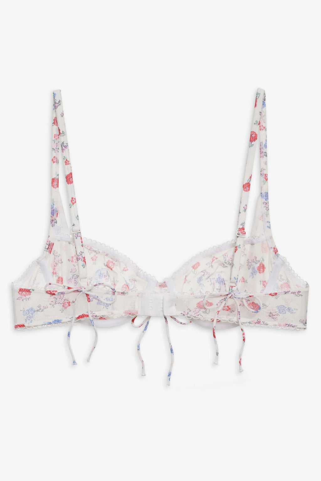 Lottie Underwire Bra - White + Red