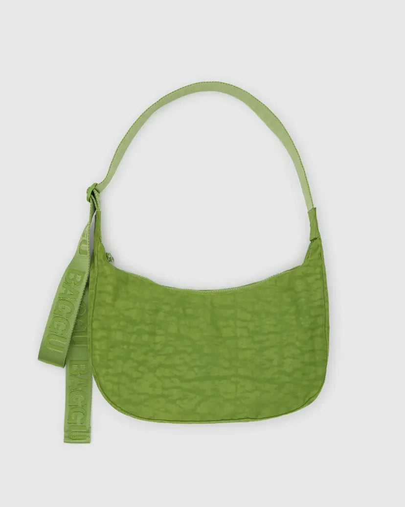 Medium Nylon Crescent Bag- Green Juice