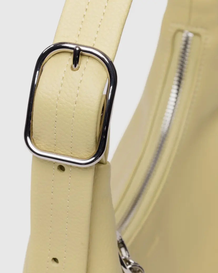 Mini Recycled Leather Shoulder Bag - Straw