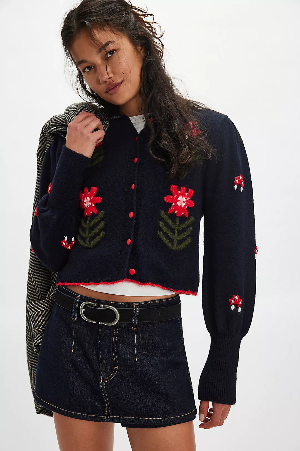 Nonna Knit Cardigan - Midnight Bloom Combo