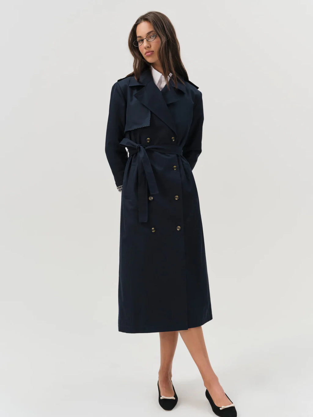 Reese Trench Coat - Navy