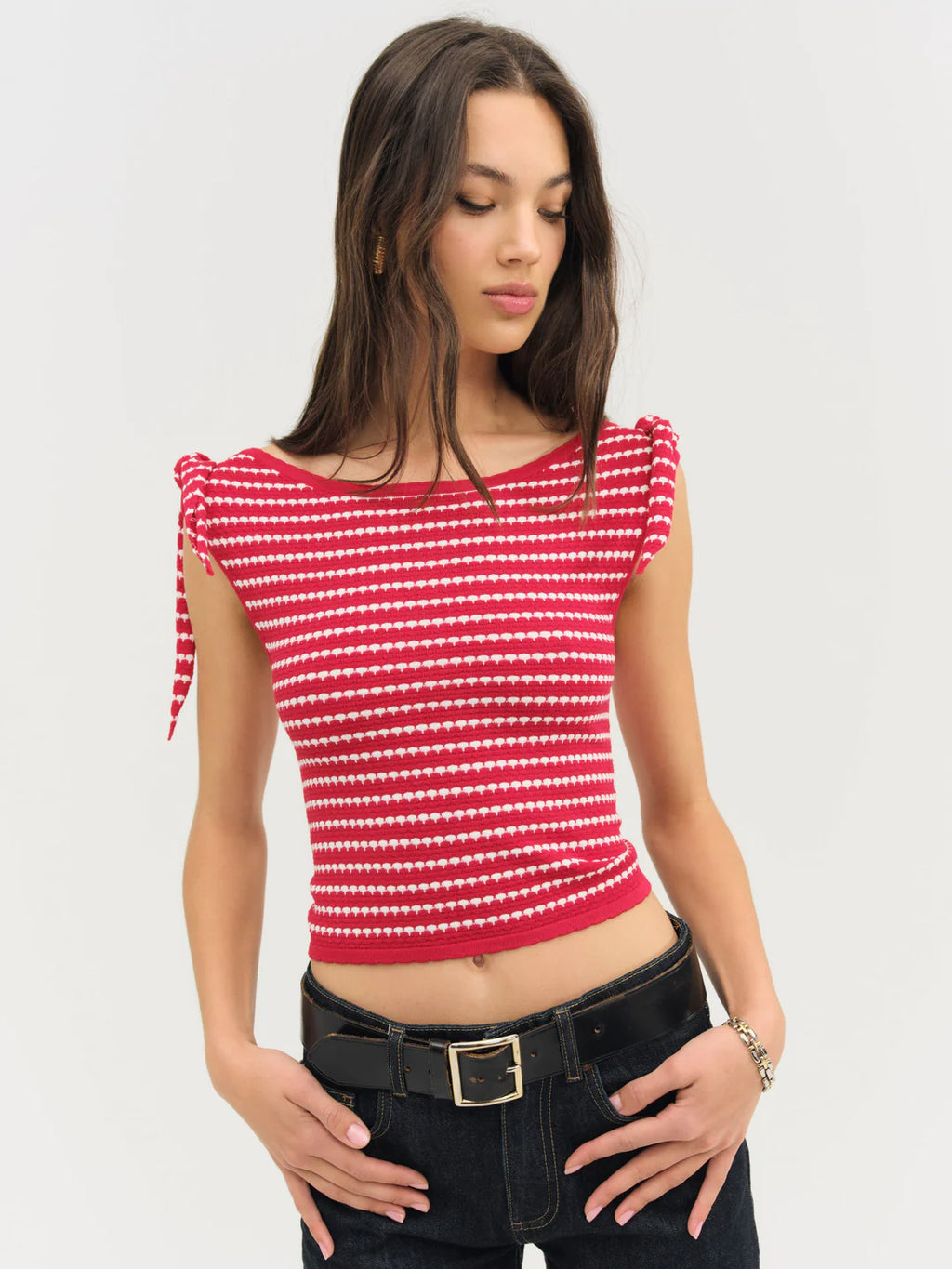 Regatta Stripe Knit Top - Red