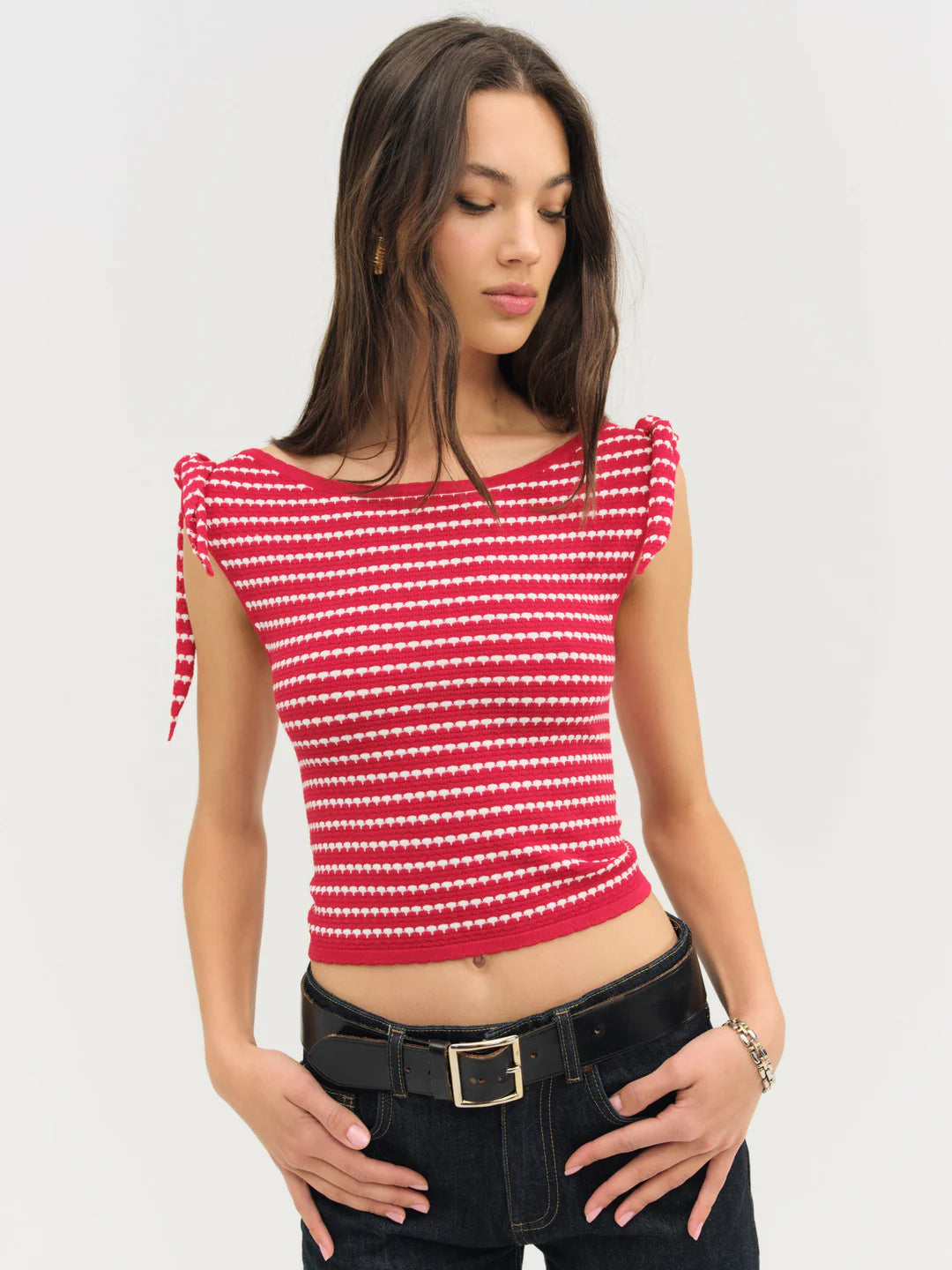 Regatta Stripe Knit Top - Red