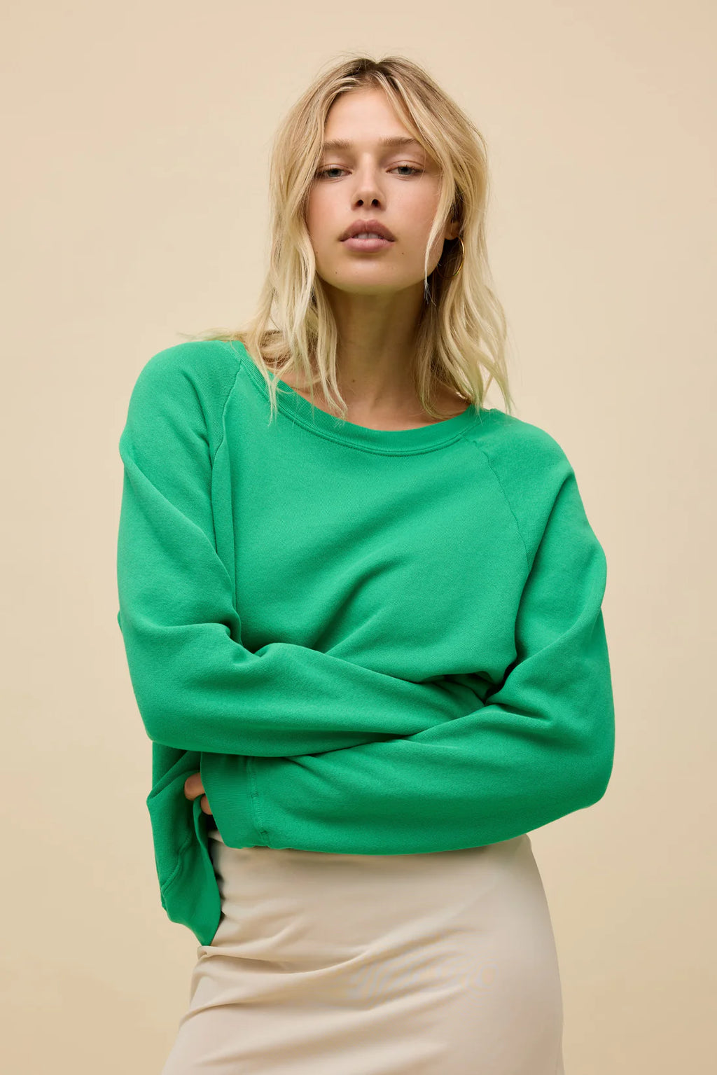 Solid Vintage Raglan Sweatshirt - Lucky Green