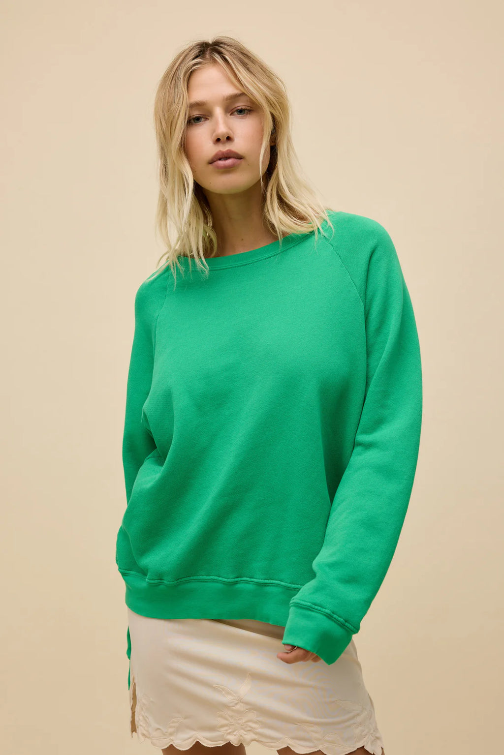 Solid Vintage Raglan Sweatshirt - Lucky Green