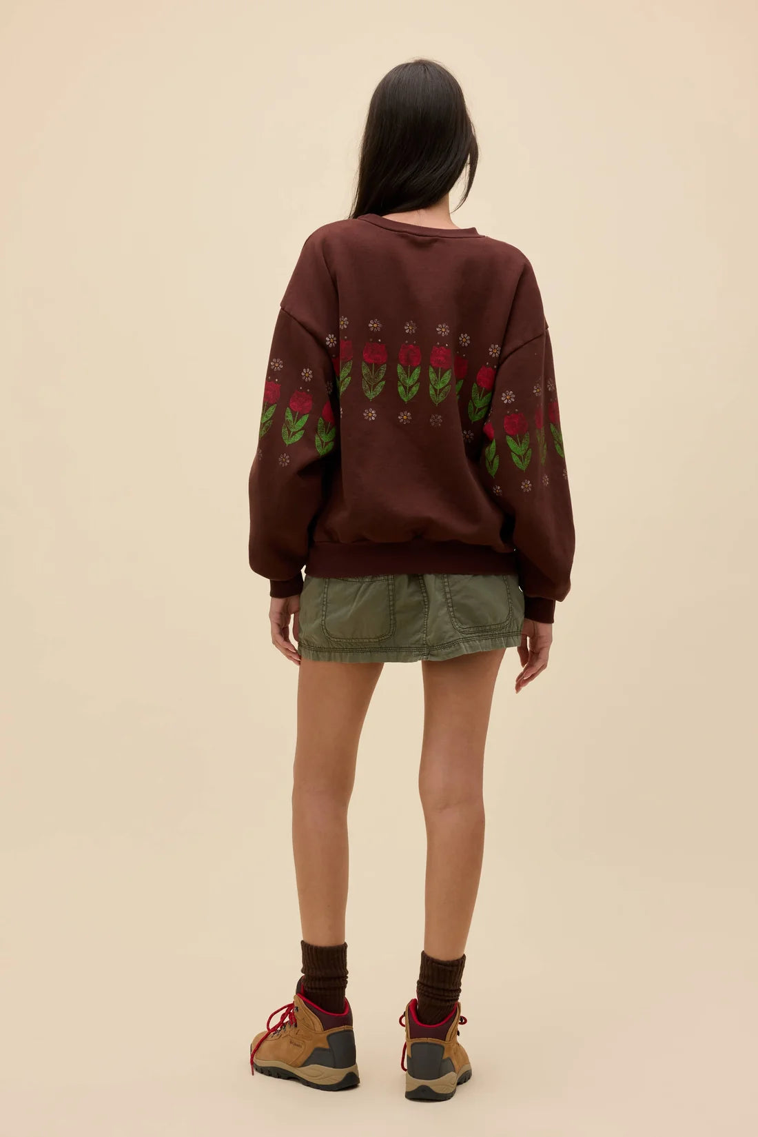 Camp Flowers Oversized Crew Sweatshirt