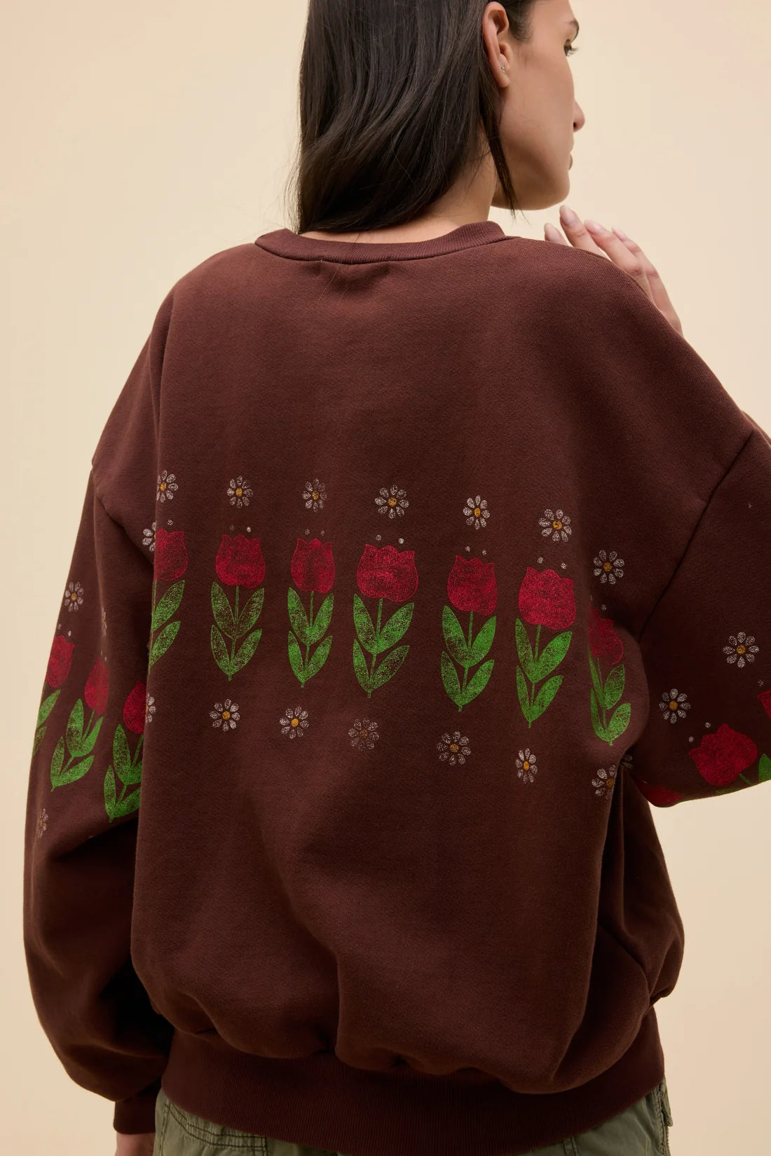 Camp Flowers Oversized Crew Sweatshirt