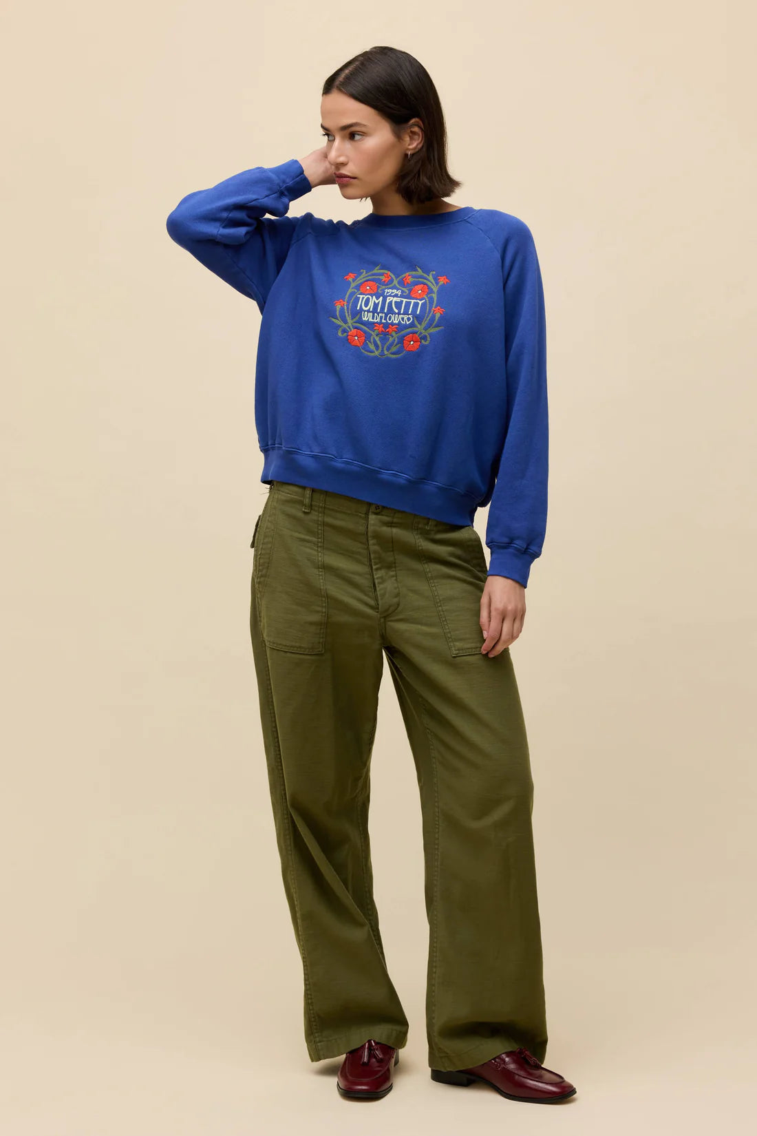 Tom Petty Wildflowers Shrunken Raglan Sweatshirt