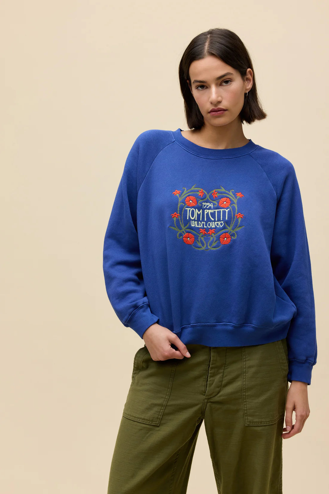 Tom Petty Wildflowers Shrunken Raglan Sweatshirt