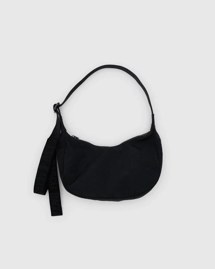 Small Nylon Crescent Bag- Black