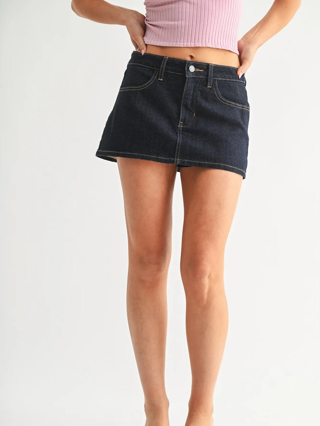 Denim Skort - Super Dark Denim
