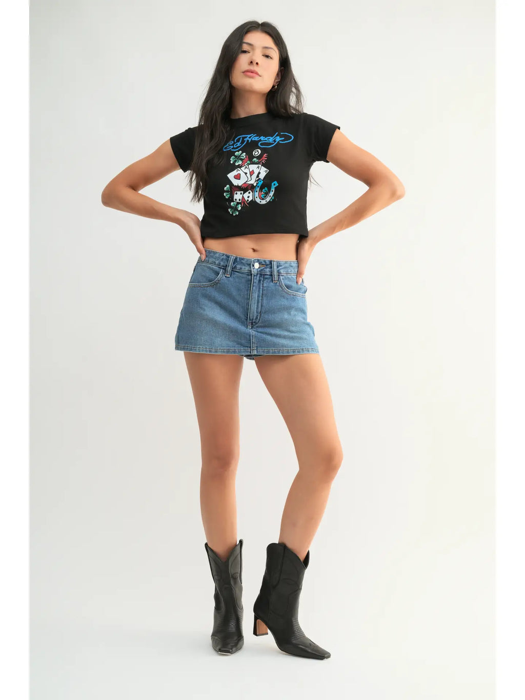 Denim Skort - Light Denim