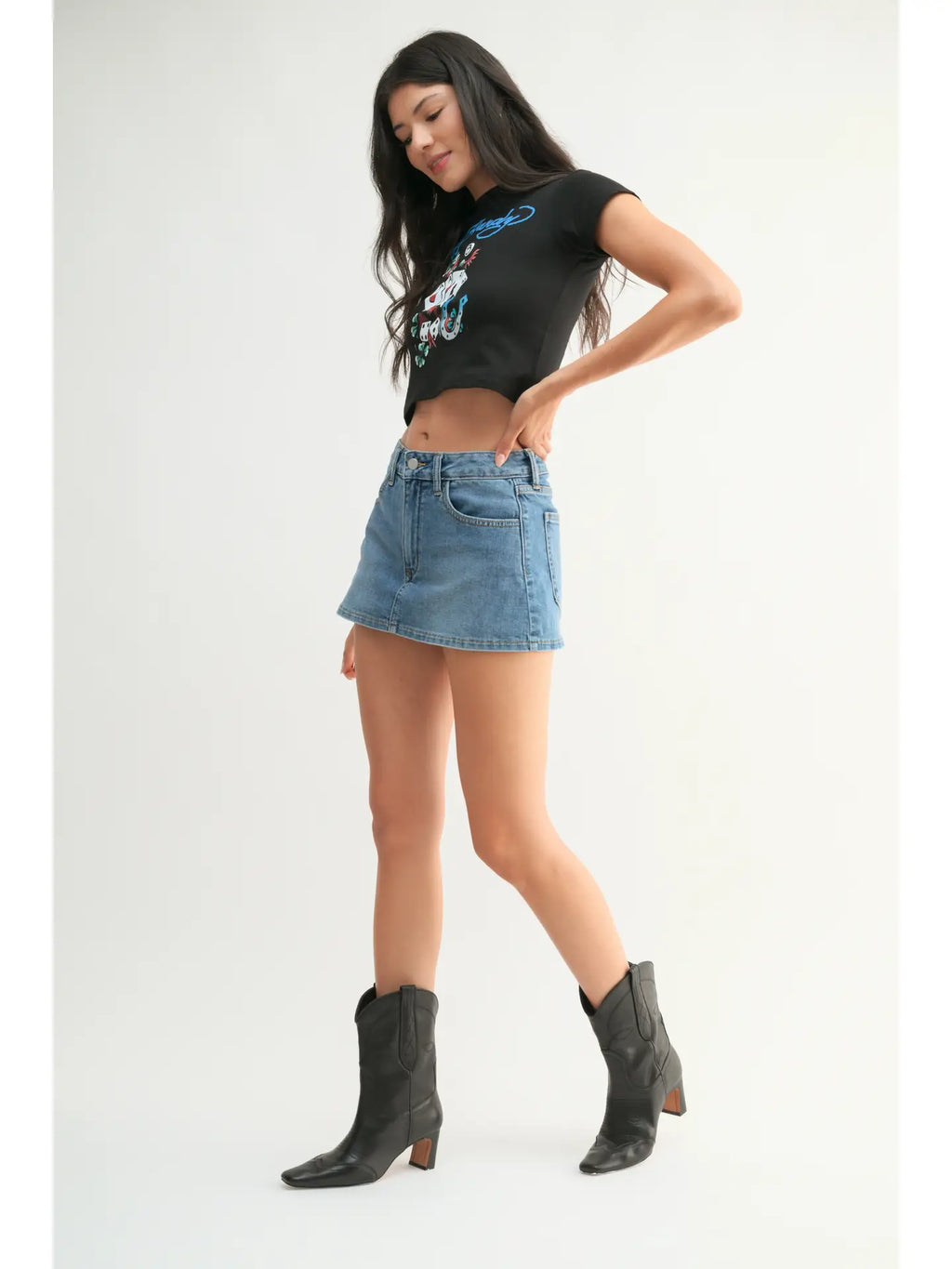 Denim Skort - Light Denim