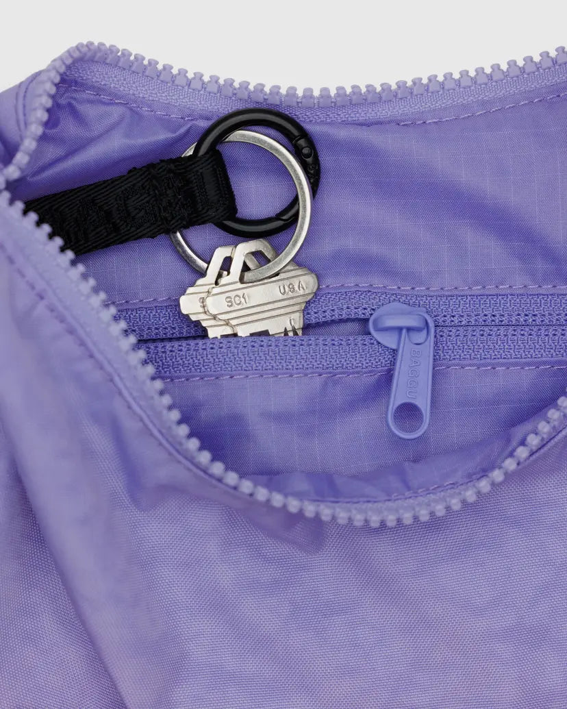 Small Nylon Crescent Bag- Wisteria