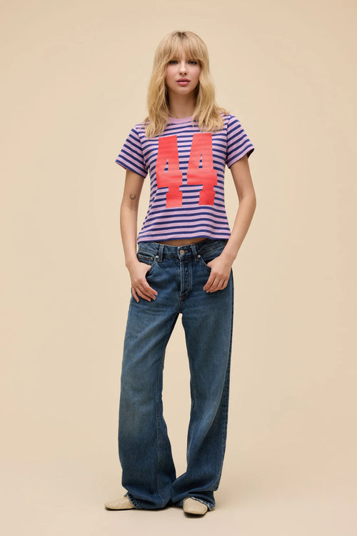 44 Striped Vintage Tee - Hazy Orchid