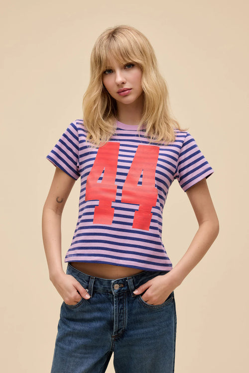 44 Striped Vintage Tee - Hazy Orchid