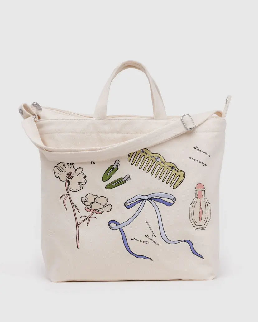 Horizontal Zip Duck Bag- Embroidered Get Ready With Me