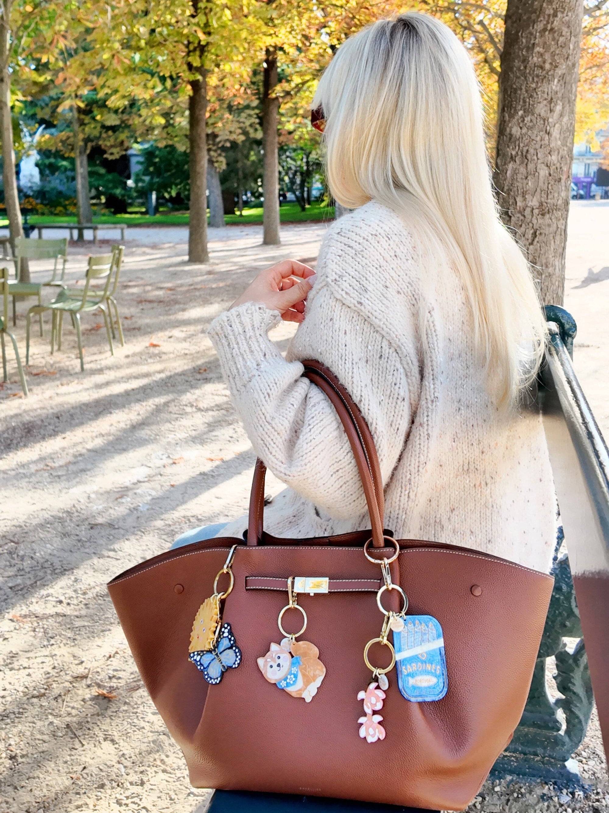 Hand-painted Monarch Butterfly Bag Charm + Keychain
