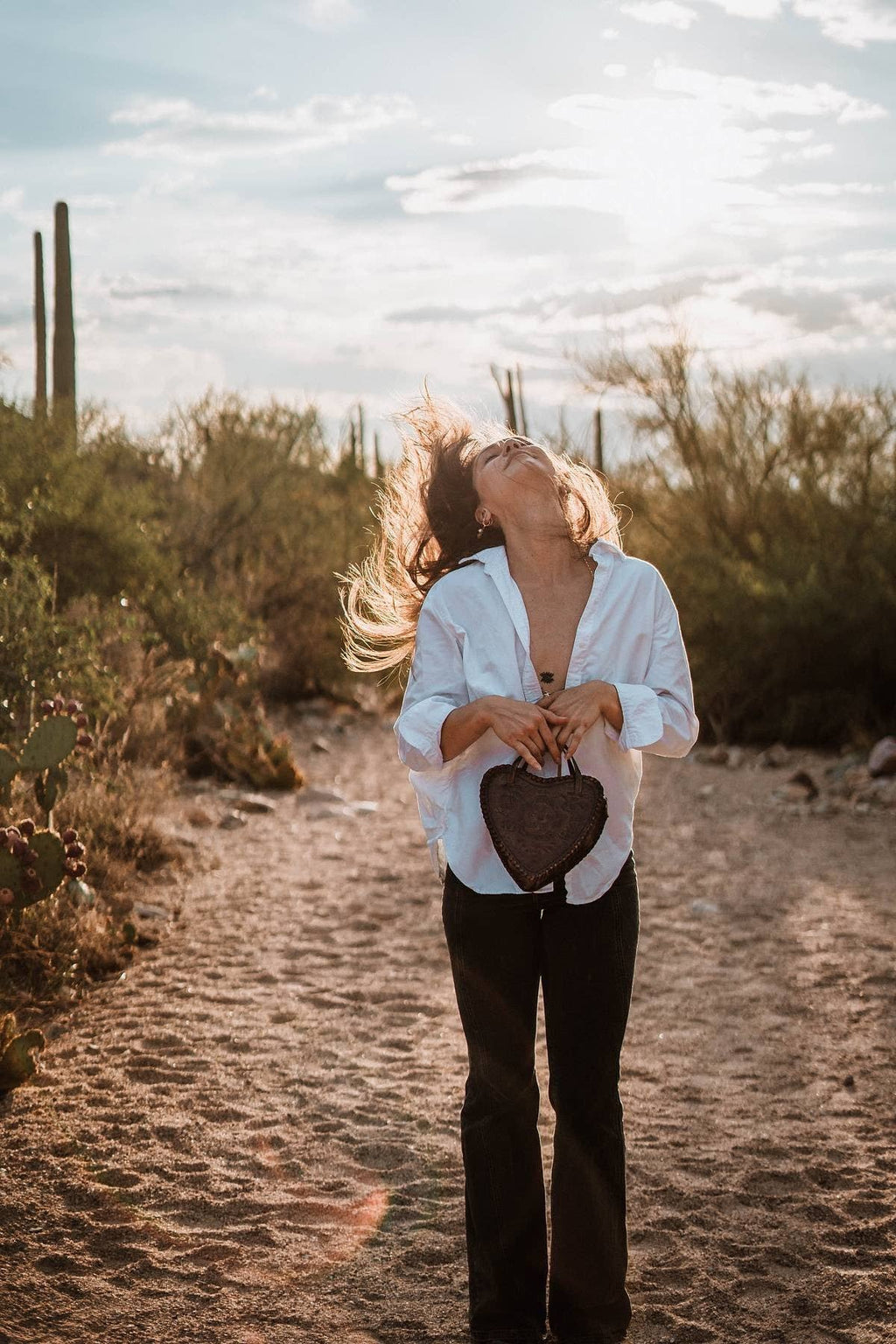 Black Heart Leather Purse