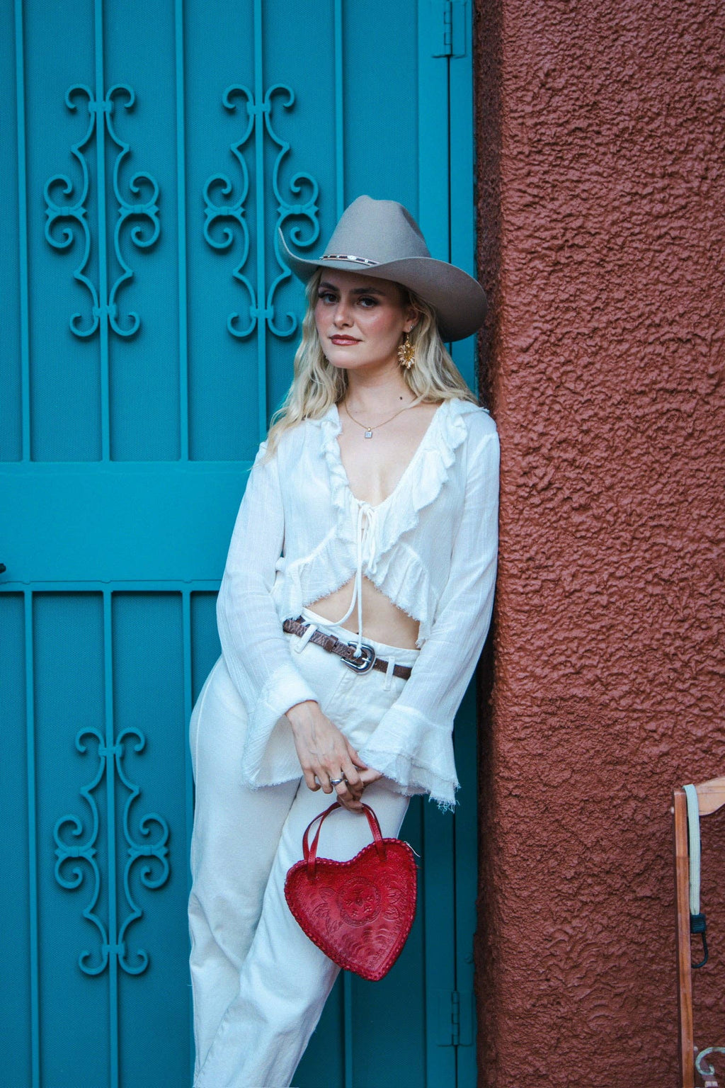 Red Heart Leather Purse