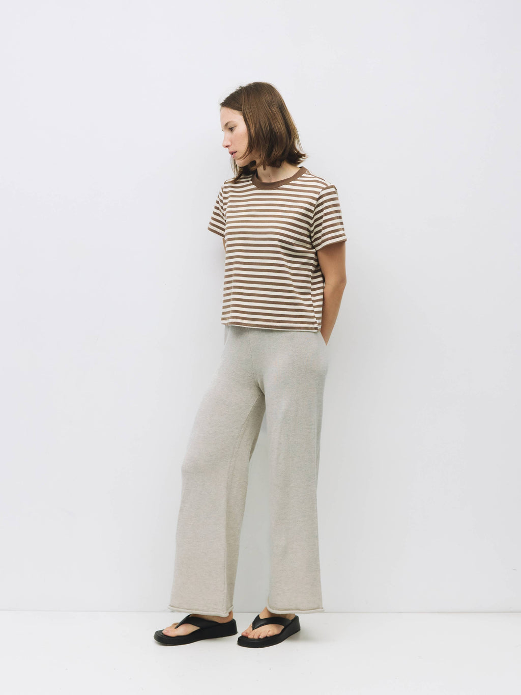 The Cooper Top | Striped T-Shirt with Contrast Neck Band