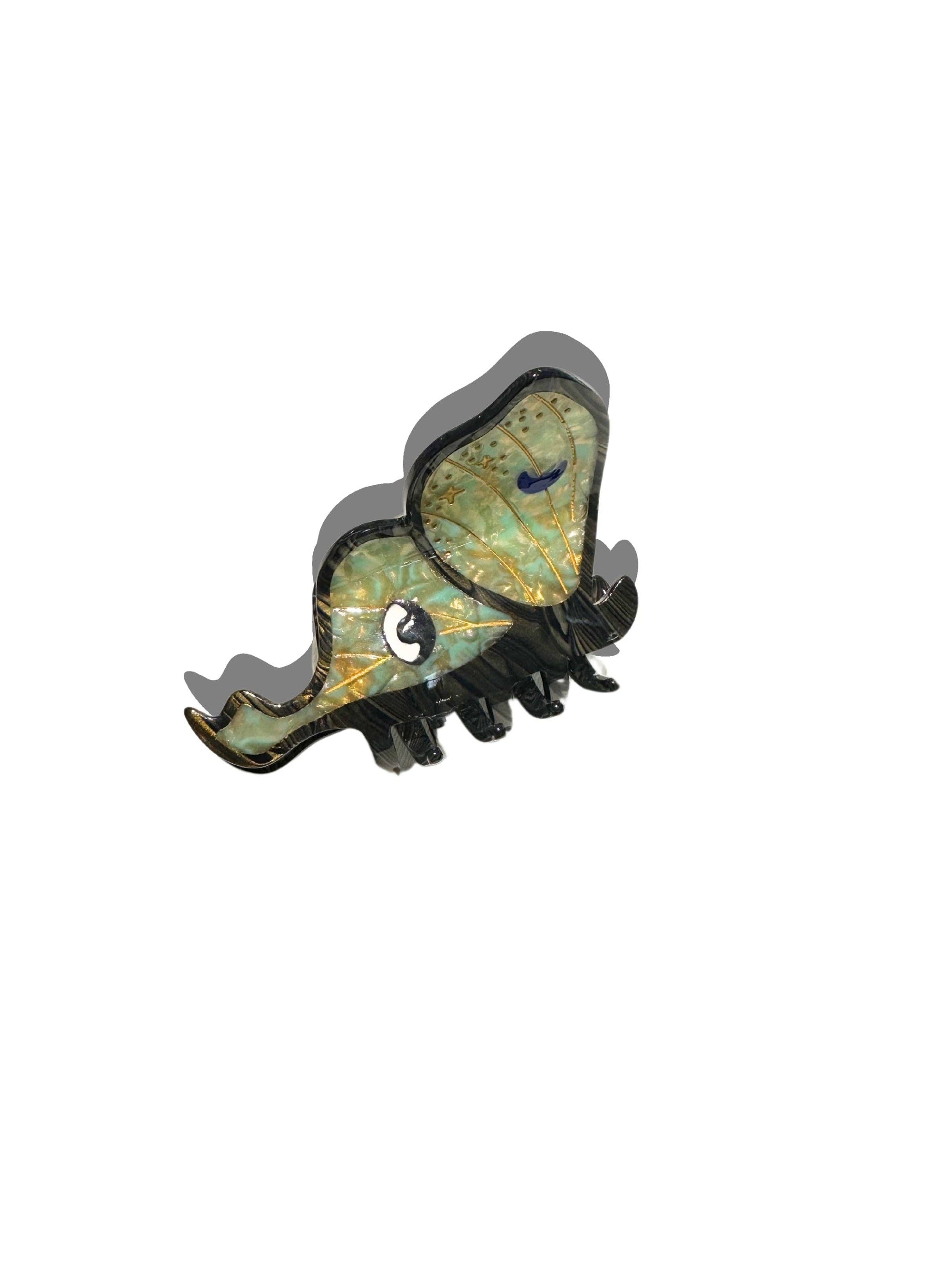 Hand-painted Luna Moth Claw Hair Clip