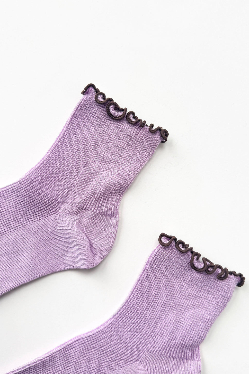 The Petite Ruffled Modal Socks - Lilac