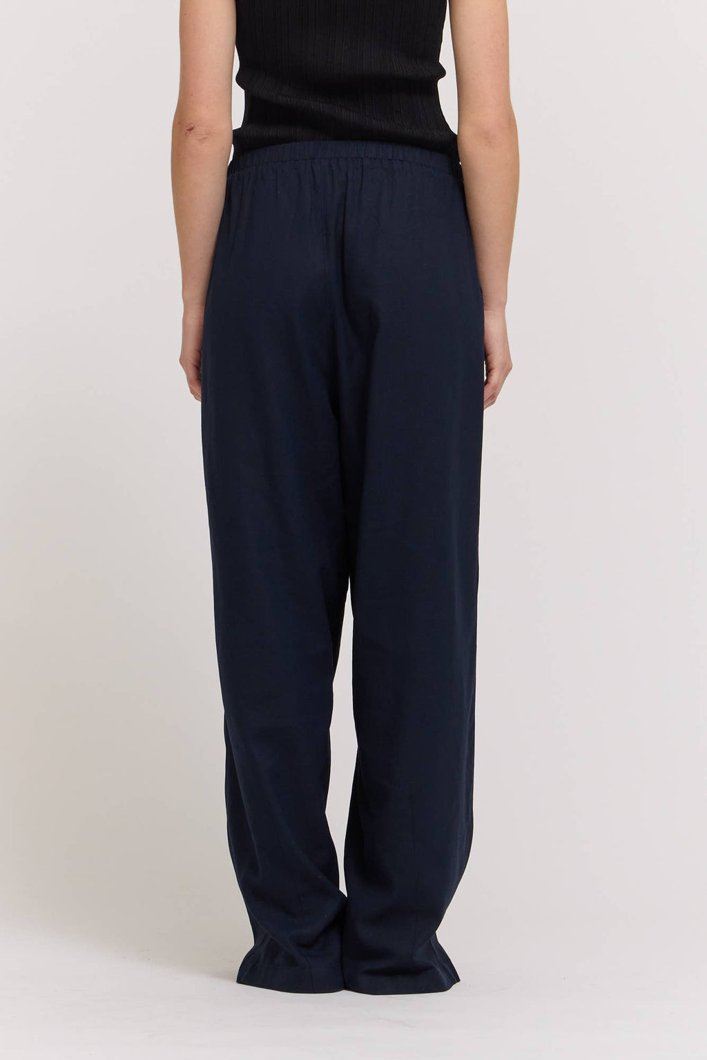 Linen Tuck Pants - Ink