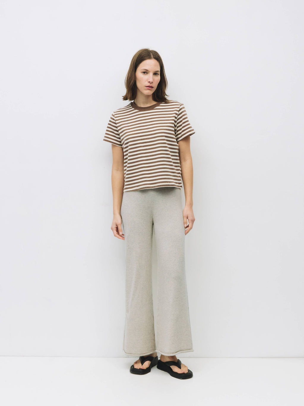 The Cooper Top | Striped T-Shirt with Contrast Neck Band