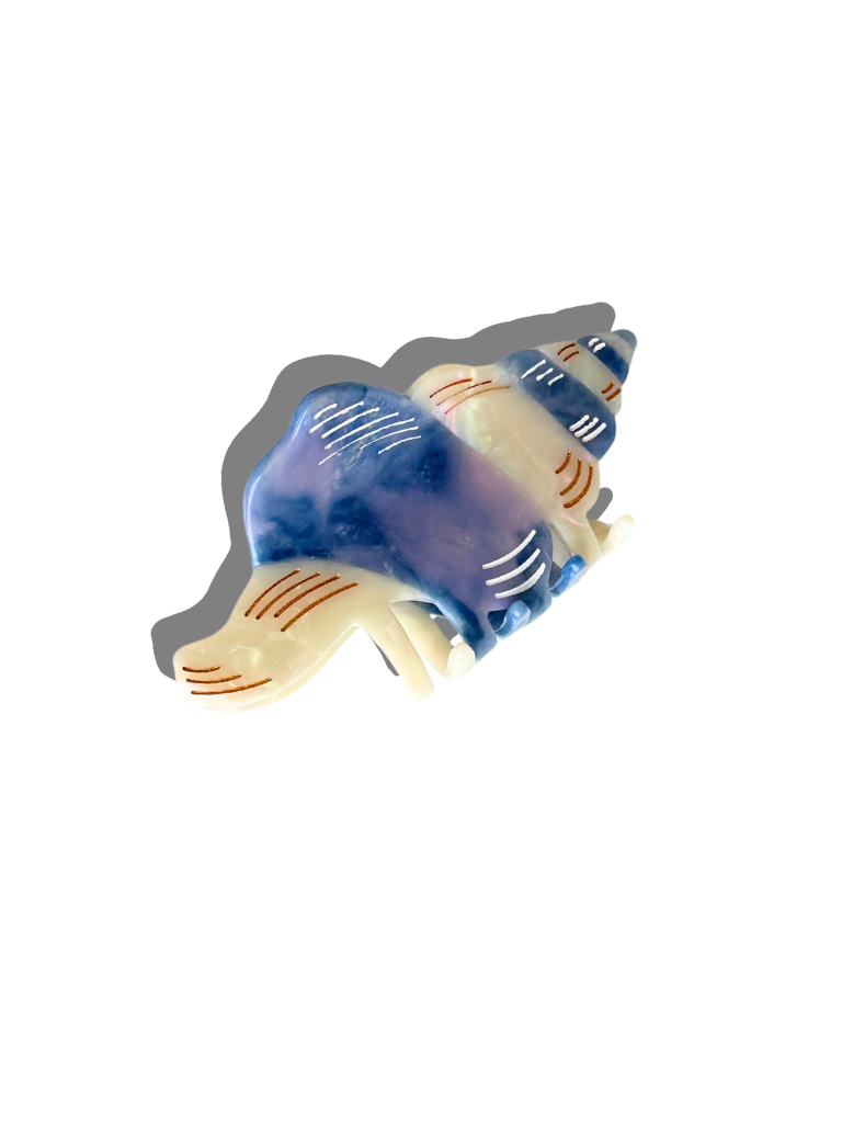 Hand-Painted Conch Shell Claw Hair Clip